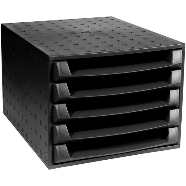 Exacompta 221014D Cassettiera The Box 5 Cassetti Aperti Ecoblack Nero-image