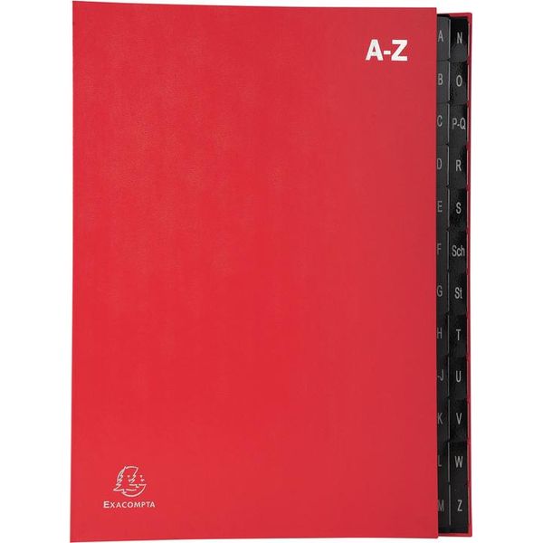 Exacompta 57225E Cartella Da Tavolo Exacompta, Din A4, A-Z, 24 Scomparti, Rosso-image