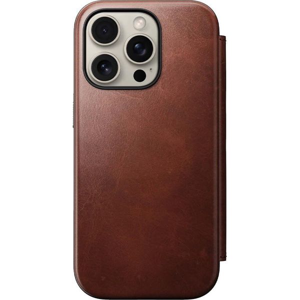 Custodia Per Cellulare Con Sportello Per Iphone 16 Pro, Nomad Modern Leather Folio Con Magsafe, Marrone-image