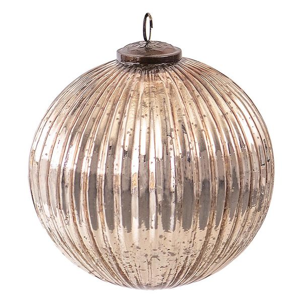 Clayre & Eef Guaina Di Natale Xl Ø 15 Cm In Vetro Color Oro Rotonda-image