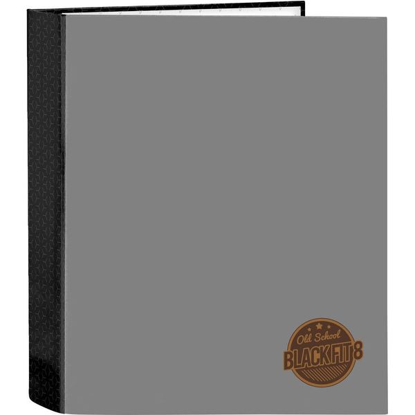 Raccoglitore Ad Anelli Blackfit8 Old School Nero Grigio A4 27 X 33 X 6 Cm-image