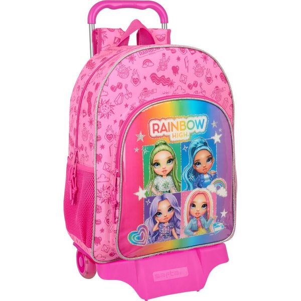 Zaino Scuola Con Ruote Rainbow High Shine Colourful 33 X 42 X 14 Cm-image