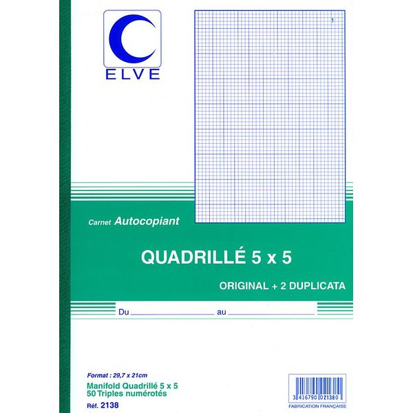Elve Notizbuch, 140 X 210 Mm, Kariert (5/5), 3 X 50 Blatt-image