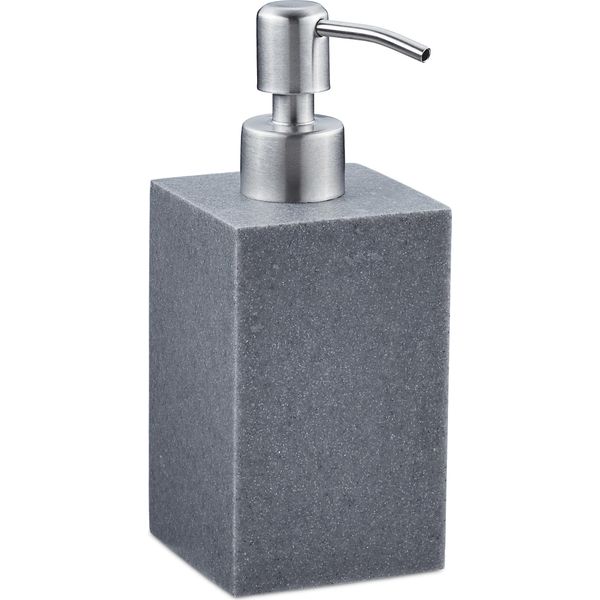 Relaxdays Dispenser Per Sapone 10031062_111 Grigio In Poliresina 300,0 Ml-image
