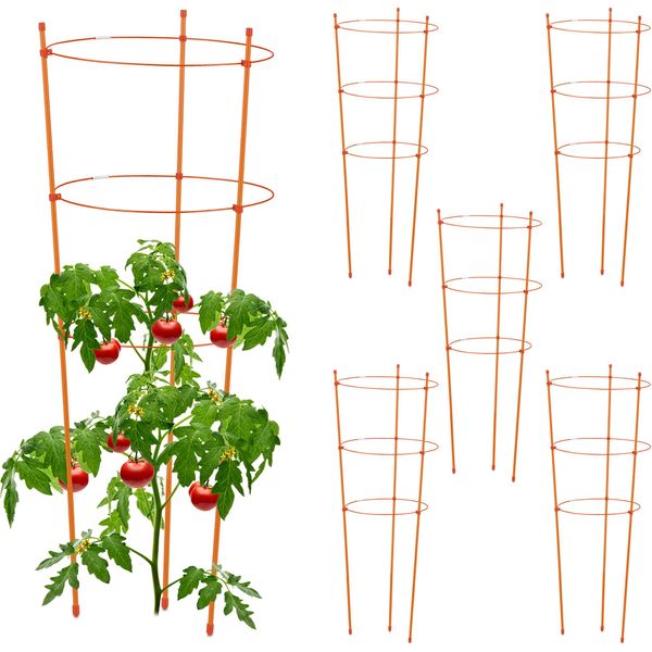 Relaxdays Supporto Per Arrampicata Arancione In Set Da 6 76 Cm-image