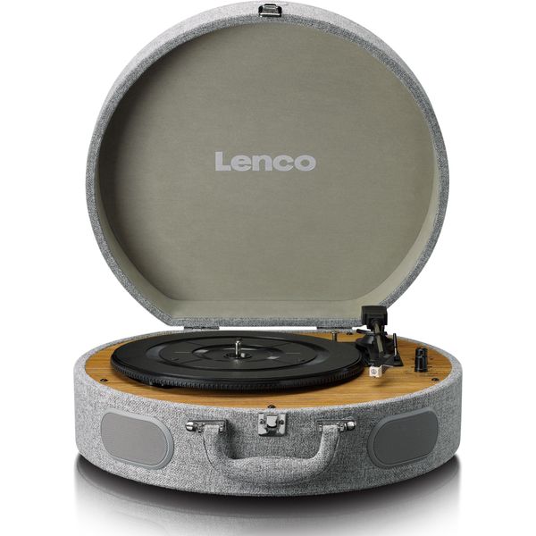 Giradischi Retrò In Legno Con Altoparlanti Integrati, Bluetooth® E Testina AT3600L Grigio-image