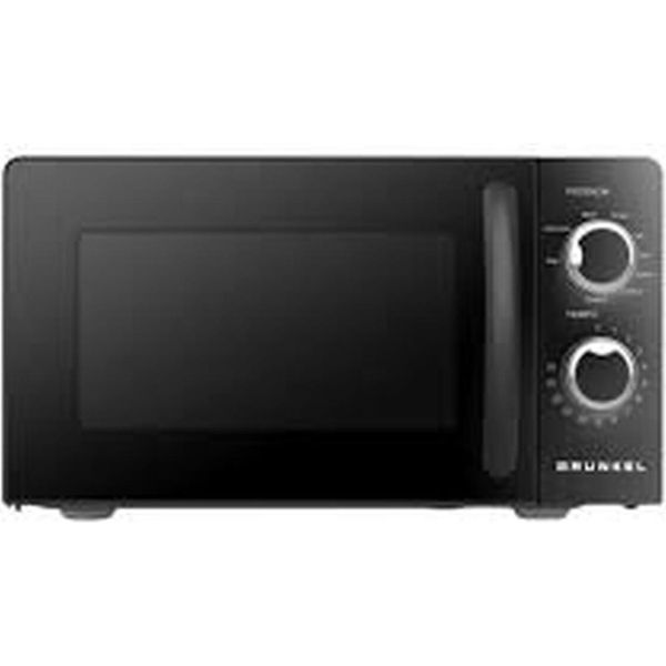 Grunkel - Microonde Da 20 Litri E 700W Di Potenza Con 5 E 6 Livelli Di Potenza E Timer Da 60 Minuti (No Grill Nero)-image