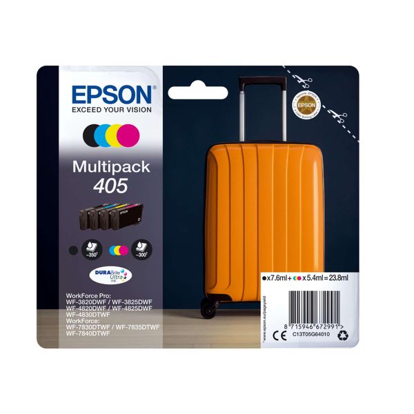 4Er Original Multipack Set FüR Epson C13T05G64010 / 405 Workforce Pro WF-3820 Dwf Druckerpatronen-image