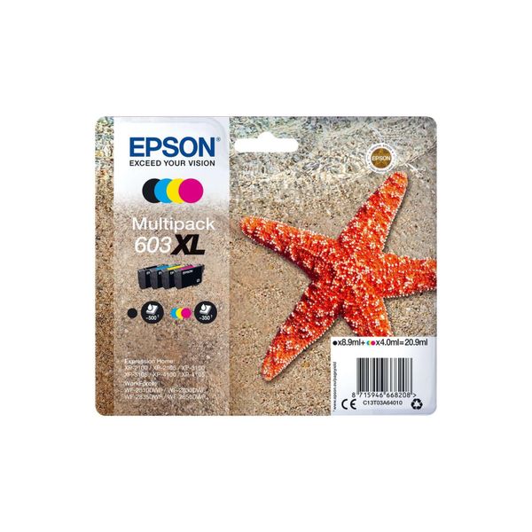 4Er Original Multipack Set FüR Epson C13T03A64010 / 603XL Workforce WF-2840 Dwf Druckerpatronen-image