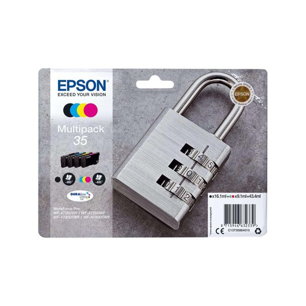 4Er Original Multipack Set FüR Epson C13T35864010 / 35 Workforce Pro WF-4730 Dtwf Druckerpatronen-image