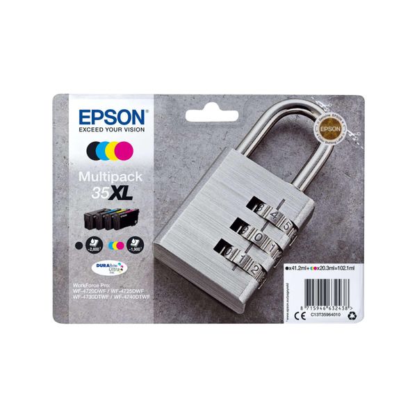 4Er Original Multipack Set FüR Epson C13T35964010 / 35XL Workforce Pro WF-4720 Series Druckerpatronen-image
