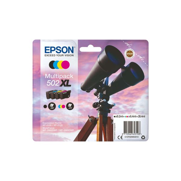 4Er Original Multipack Set FüR Epson C13T02W64010 / 502XL Workforce WF-2885 Dwf Druckerpatronen-image