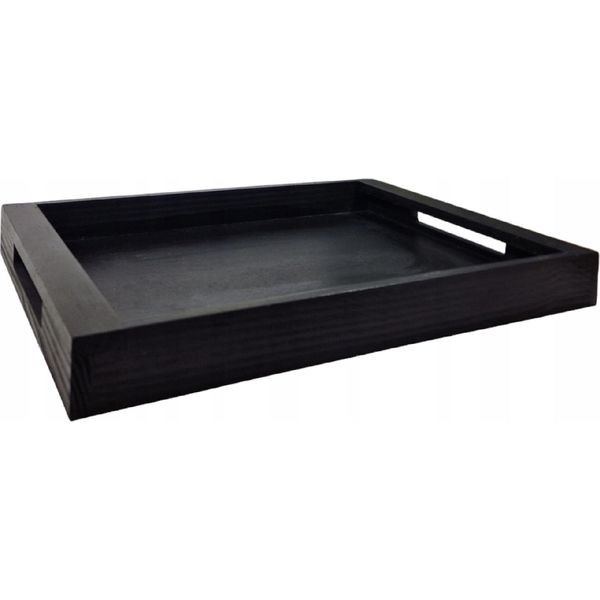 Vassoio Da Portata In Legno Nero Cameriere 45X35 Cm Pino-image