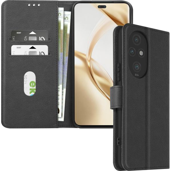 Avizar, Custodia In Ecopelle Con Funzione Stand Honor 200 Pro, Nero-image