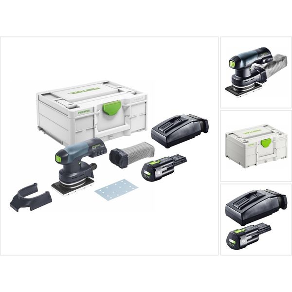 Levigatrice Vibrante Brushless Festool Rtsc 400-Basic Battery 18 V 80 X 130 Mm + 1X Batteria 3,0 Ah + Caricabatterie + Systainer-image