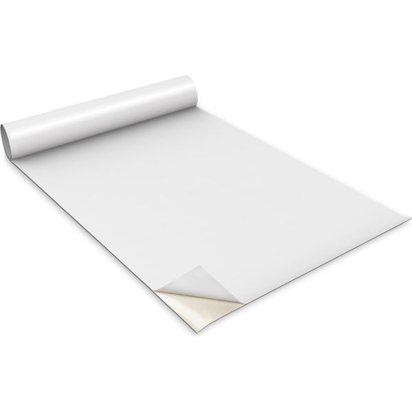 Pellicola Autoadesiva Per Mobili - Pellicola Decorativa - Mobili Da Tavolo - Tagliabile Su Misura - Colore Bianco - 100 X 50 Cm-image