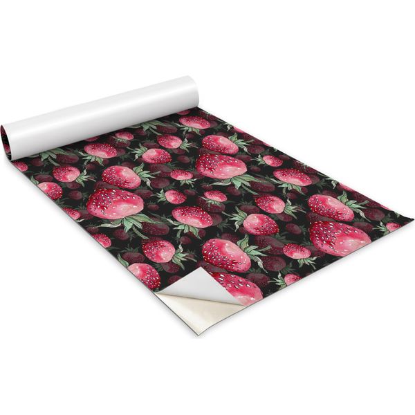 Pellicola Autoadesiva Per Mobili - Pellicola Decorativa - Mobili Da Tavolo - Tagliabile A Misura - Fragole A Fumetti - 100 X 50 Cm-image