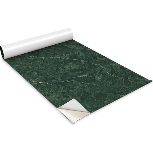 Pellicola Autoadesiva Per Mobili - Pellicola Decorativa - Mobili Da Tavolo - Tagliabile Su Misura - Marmo Verde - 100 X 50 Cm-image