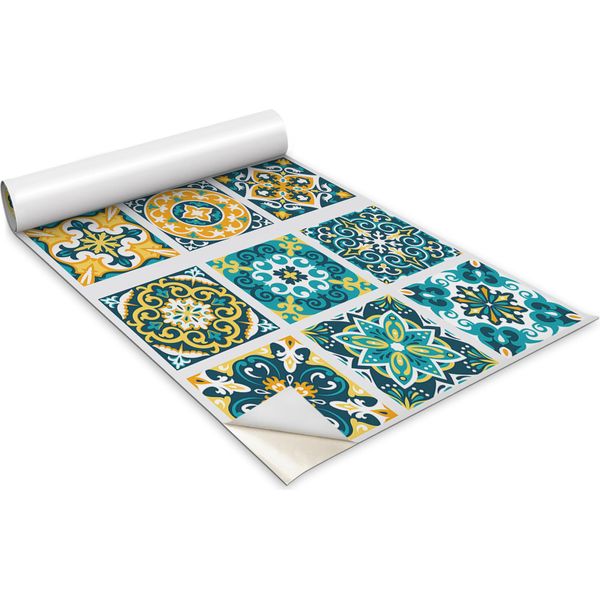 Pellicola Autoadesiva Per Mobili - Pellicola Decorativa - Mobili Da Tavolo - Tagliabile A Misura - Patchwork - 100 X 50 Cm-image
