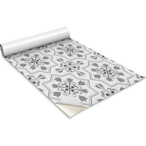 Pellicola Autoadesiva Per Mobili - Pellicola Decorativa - Mobili Da Tavolo - Tagliabile Su Misura - Ornamento Grigio - 100 X 50 Cm-image