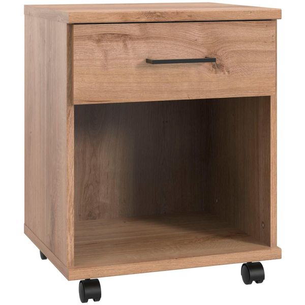 Rollcontainer Wimex "Home Desk", Braun (Plankeneiche Nachbildung), B:46Cm H:58Cm T:40Cm, Holzwerkstoff, Rollwagen, Rollcontainer, Mit 1 Schublade, 46Cm Breit, 58Cm Hoch-image