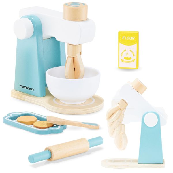 Mamabrum, Impastatrice In Legno Per Bambini - Set Da Forno Con 8 Accessori - Giocattolo Da Cucina Realistico Dal Design Scandinavo-image