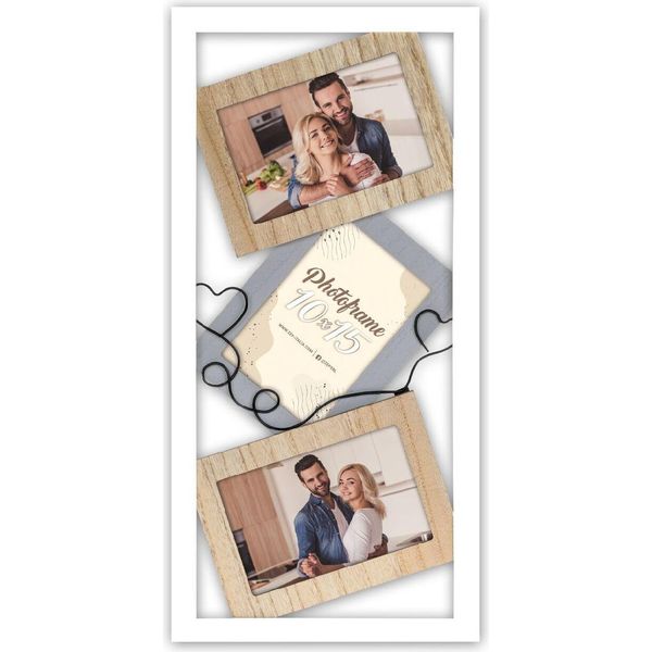 Zep Gallery Cornice Melody Per 3 Foto 10X15 Cm Cornice In Legno Per Montaggio A Parete-image