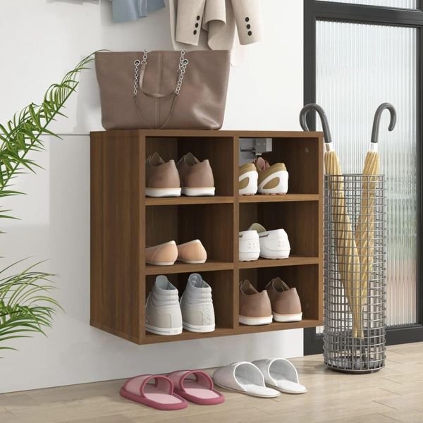 The Living Store Scarpiera In Rovere Marrone 52,5X30X50 Cm-image