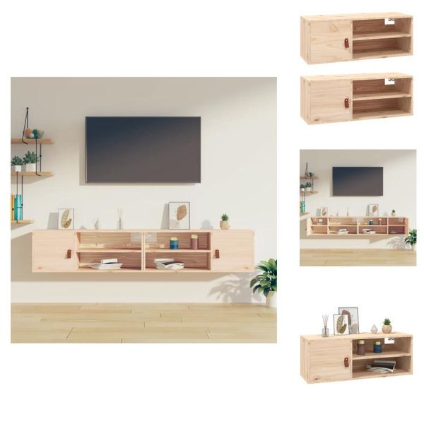 Vidaxl Armadi A Muro 2 Pezzi 80X30X30 Cm In Legno Di Pino Massiccio - Mensole A Muro-image