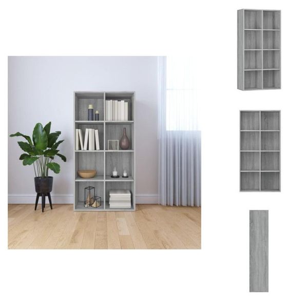 Vidaxl Libreria/Sideboard Grey Sonoma 66×30×130 Cm Materiale A Base Di Legno - Librerie & Librerie-image