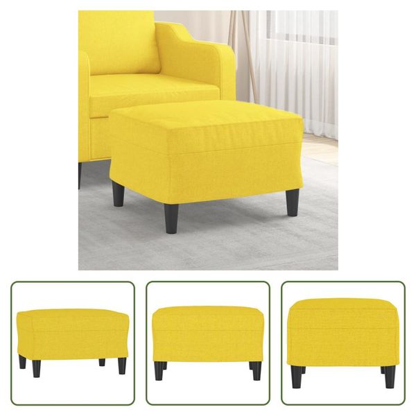 The Living Store Sgabello Giallo Chiaro 60X50X41 Cm Tessuto-image