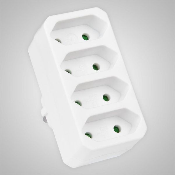 Heitech Adattatore Per Presa Di Corrente A 4 Scomparti Presa Di Corrente Tripla Senza Interruttore Adattatore Spina Blocco Di Sicurezza Per Bambini-image
