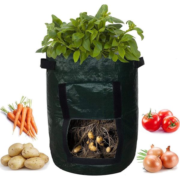 Sacchetto Per La Semina 3 Galloni Sacchetti Per La Semina Per Patate Pomodori Fiori Fragole, Verde-image