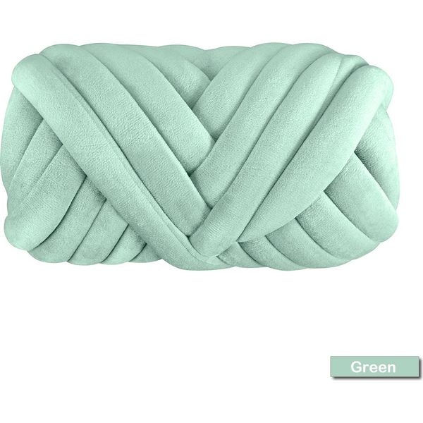 500G Diy Velluto Morbido Filato Per Lavorare A Maglia A Mano Filato Roving Lana Uncinetto Lana Spessa, Verde-image