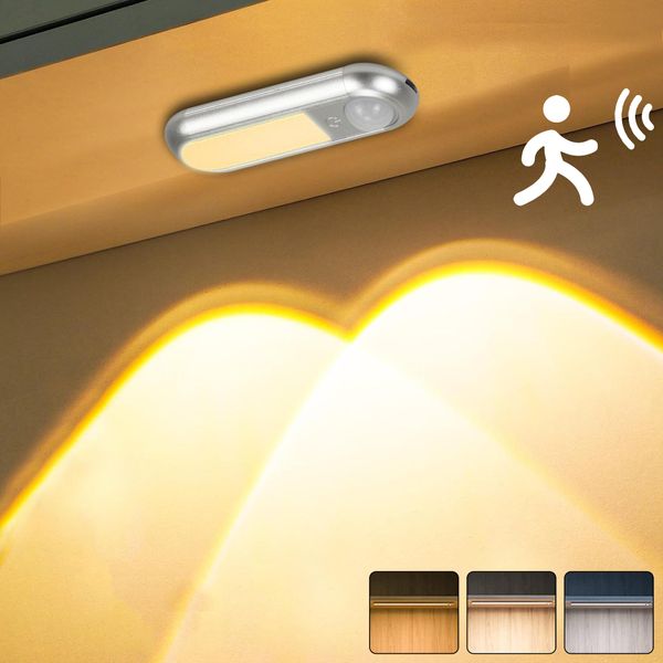 10CM Sotto Le Luci Del Gabinetto Cucina, 3 Luce Colore Led Cucina Con Sensore Di Movimento, Luce Del Gabinetto Con Batteria Ricaricabile Per Le Scale Gabinetto Base-image