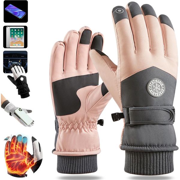 Guanti Invernali Da Donna Guanti Termici Impermeabili Touchscreen Guanti Invernali Antivento Per Ciclismo Sport All'aperto-image