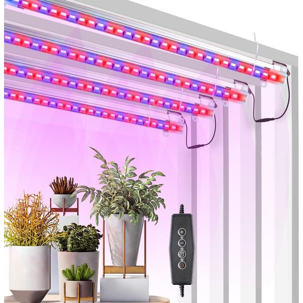 Lampada Per Piante Led A Spettro Completo 90 Led Luce Solare Lampada Per Piante Luce Per Piante 3*34Cm Striscia Led Per Piante Con Timer-image