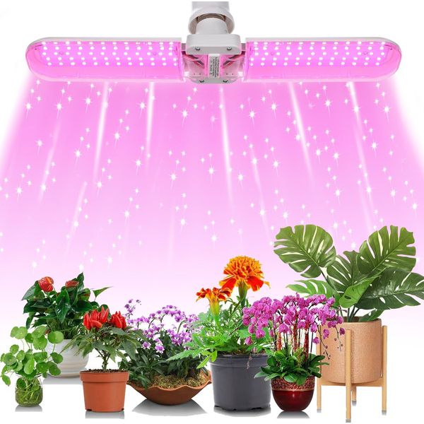 20W E27 Lampada Per Piante Led Spettro Completo 120Leds Pieghevole Lampada Di Crescita Per Piante Luce Rosa Lampada Di Crescita Per Piante D'appartamento Ortaggi Coltivazione In Serra-image
