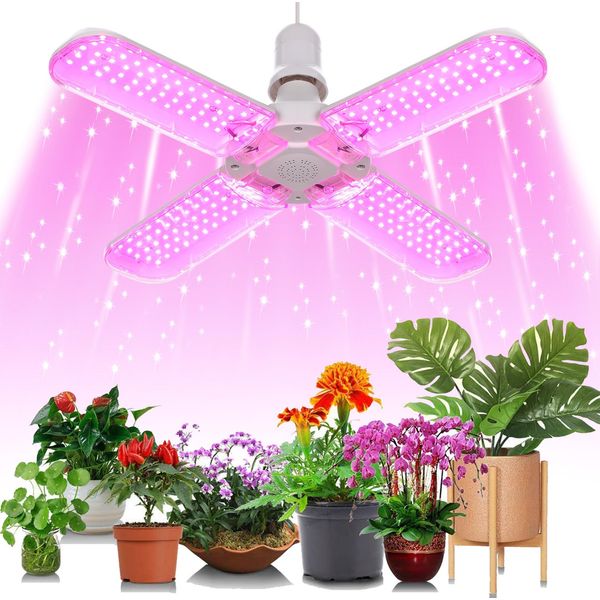 40W E27 Lampada Per Piante Led Spettro Completo 240Leds Pieghevole Lampada Di Crescita Per Piante Luce Rosa Lampada Di Crescita Per Piante D'appartamento Ortaggi Coltivazione In Serra-image