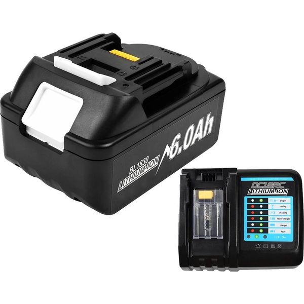 Batteria Da 18 V, Capacità 6000 Mah, Tecnologia Agli Ioni Di Litio, 1 Pezzo Con 1 Caricatore-A, 18 V-image