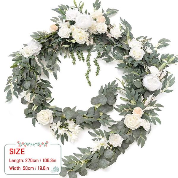 Ghirlanda Di Eucalipti Artificiali, Fiori Di Seta Eleganti, Perfetti Per Matrimoni, E-image