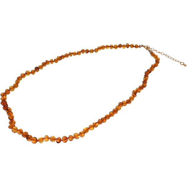 Collier Firetti "Schmuck Geschenk Messing Halsschmuck Halskette Edelstein", Bunt (Gelbgoldfarben, Cognac), Halsketten, Damen, Messing, L: 65 B: 6Mm, Collier, Made In Germany - Mit Bernstein, B:6Mm-image