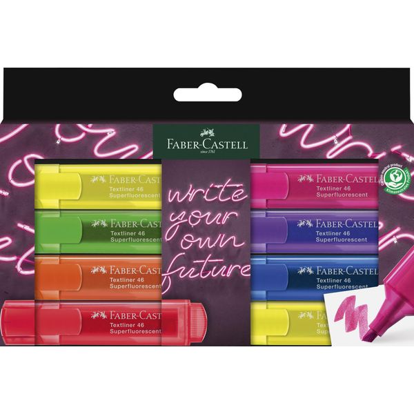 Faber-Castell 254601 FABER-CASTELL Evidenziatore Textliner 1546 Neon, Confezione Da 8 Pezzi-image