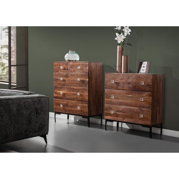 Kommode Gutmann Factory, Braun, B:90Cm H:120Cm T:42Cm, Massivholz, Sideboards, Kommode-image