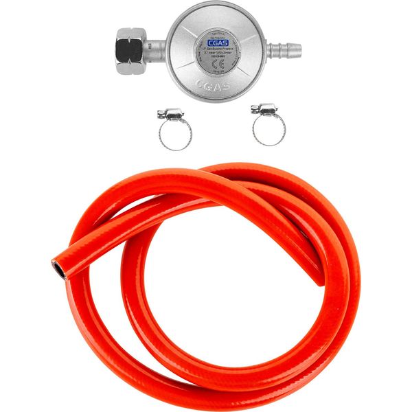 Teesa TSA0094 Regolatore Di Pressione Del Gas Per Griglie, 37 Mbar, Tubo Da 1 M, Fascette-image