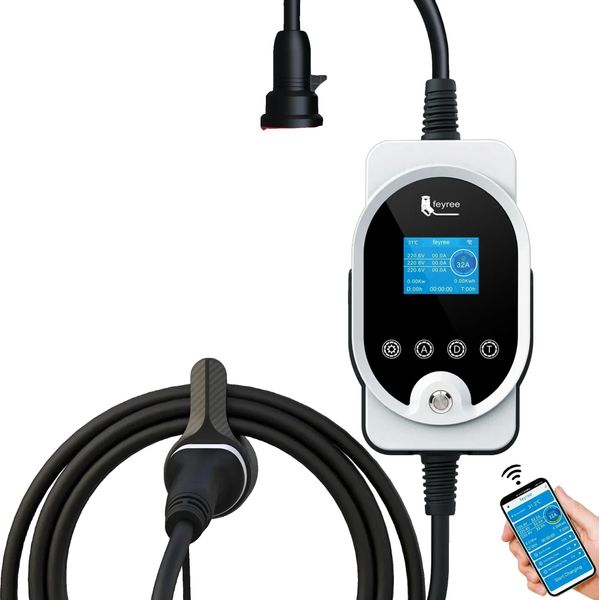 Caricabatterie Per Veicoli Elettrici, 22 Kw Di Ricarica Rapida, Corrente Regolabile Fino A 32 A, 22KW App No Adattatore, TYPE2-image