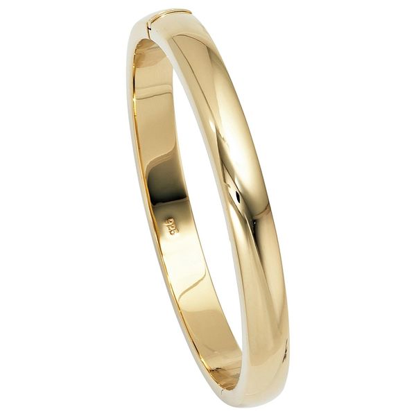 Armreif Jobo, Gold (Goldfarben), ArmbäNder, Damen, Silber 925 (Sterlingsilber), Armreif, Oval 925 Silber Vergoldet-image