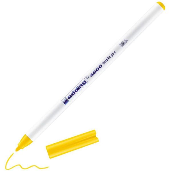 Edding 4600-005 4600 Marcatore Tessile - Punta Tonda, 1 Mm, Giallo-image