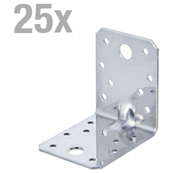 Alberts 820008 Connettore Angolare Per Impieghi Gravosi, Acciaio Inossidabile, 70 X 70 X 55 Mm , Set Da 25-image