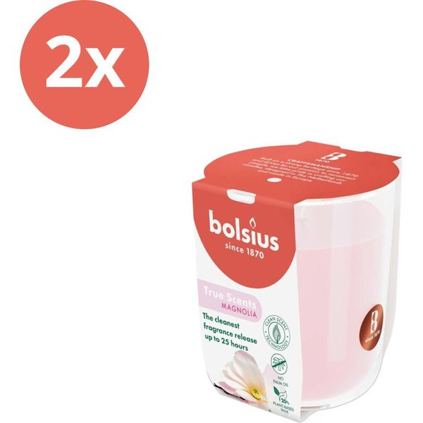 Bolsius - True Scents - Vetro Profumato - 80/73 - Magnolia - Confezione Risparmio - 2 Pezzi-image